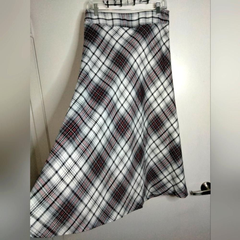 East 5th (Size 10) Multicolor Plaid Pattern A-line High Waisted Midi/Maxi Skirt